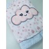 Toalha de banho bebê com capuz e bordada 70x80 Nuvem rosa - 3