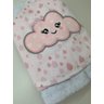 Toalha de banho bebê com capuz e bordada 70x80 Nuvem rosa - 6