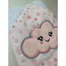 Toalha de banho bebê com capuz e bordada 70x80 Nuvem rosa - 5