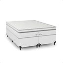 Ver imagem 7 de Cama Box Casal Bipartido + Colchão Paris Molas Branco Couro Branco/branco