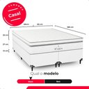 Ver imagem 4 de Cama Box Casal Bipartido + Colchão Paris Molas Branco Couro Branco/branco
