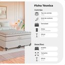 Ver imagem 3 de Cama Box Casal Bipartido + Colchão Paris Molas Branco Couro Branco/branco