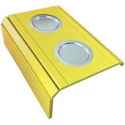 Kit 02 Bandeja Esteira para Braço de Sofá Porta Copo Aluminio - D'Rossi - Amarelo - 2