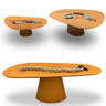 Mesa Oval organica em freijo 160x90 Modelar Moveis Mesa de Jantar Orgânica - 3