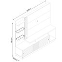 Ver imagem 4 de Estante Home Theater Frizz Plus Cinamomo/off White para Tv até 60” - Madetec