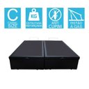 Ver imagem 2 de Base Cama Box Baú Bipartido Casal Couro Sintético Preto 43x138x188