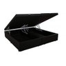 Base Cama Box Baú Bipartido Casal Couro Sintético Preto 43x138x188 - 1