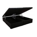 Ver imagem 1 de Base Cama Box Baú Bipartido Casal Couro Sintético Preto 43x138x188