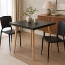 Ver imagem 5 de Mesa Safira 4 Lugares Quadrada MDF Preto e Madeira Natural Marin Brasil