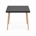 Ver imagem 4 de Mesa Safira 4 Lugares Quadrada MDF Preto e Madeira Natural Marin Brasil