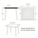 Ver imagem 6 de Mesa Safira 4 Lugares Quadrada MDF Preto e Madeira Natural Marin Brasil
