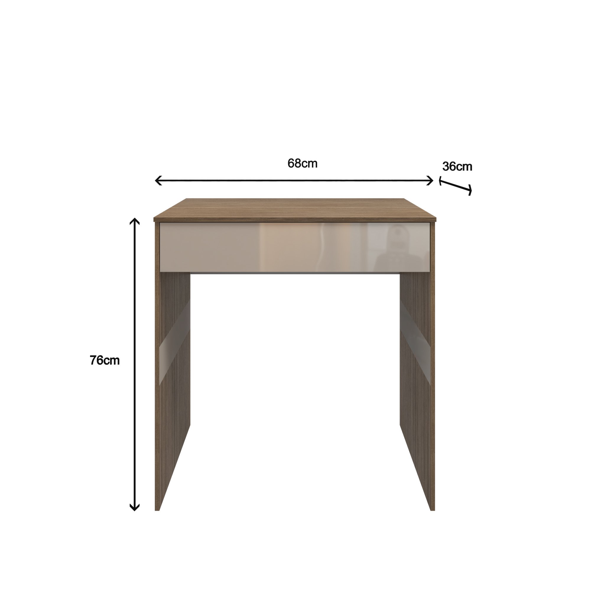 Mesa Escrivaninha Home Office com Gaveta para Computador Notebook Sattis Madeirado com Off White - 2