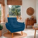 Ver imagem 4 de Cadeira Poltrona Opala para Sala Opala Recepção Quarto Confortável Reforçada Premium:azul