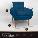 Ver imagem 6 de Cadeira Poltrona Opala para Sala Opala Recepção Quarto Confortável Reforçada Premium:azul