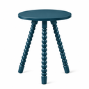 Ver imagem 1 de Mesa Lateral de Apoio em Madeira Maciça com Design Torneado Azul Petróleo