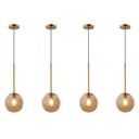 Ver imagem 1 de Kit 4 Lustre Pendente Jabuticaba Globo Cor Cobre/ambar Inl88