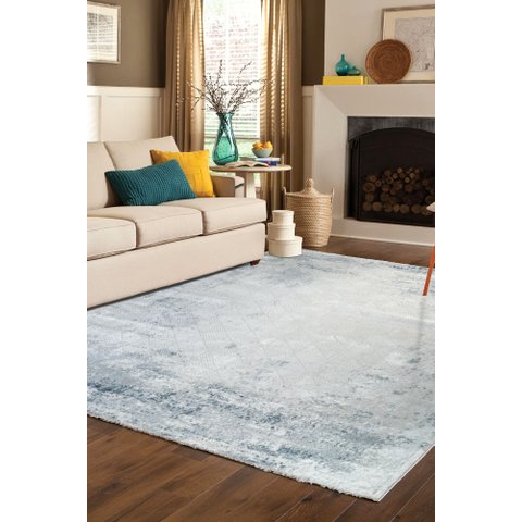 Tapete Sala 100x150 Milão Cinza Oceano