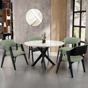 Ver imagem 2 de Kit 4 Cadeiras Sala de Jantar Estar Living Estofada Suran L02 Preto Bouclê Oliva - Lyam Decor