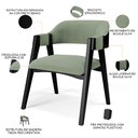 Ver imagem 4 de Kit 4 Cadeiras Sala de Jantar Estar Living Estofada Suran L02 Preto Bouclê Oliva - Lyam Decor