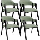 Ver imagem 1 de Kit 4 Cadeiras Sala de Jantar Estar Living Estofada Suran L02 Preto Bouclê Oliva - Lyam Decor