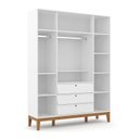 Ver imagem 3 de Jogo de Quarto Infantil Unique Guarda Roupa 4 Portas e Cômoda 6 Gavetas Branco Soft/eco Wood -