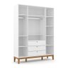 Jogo de Quarto Infantil Unique Guarda Roupa 4 Portas e Cômoda 6 Gavetas Branco Soft/eco Wood - - 3
