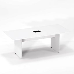 Mesa Reunião Power Box Pé Painel P25 Pandin 2,6 M Branco - 1