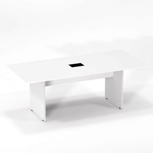 Mesa Reunião Power Box Pé Painel P25 Pandin 2,6 M Branco