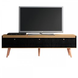 Rack para TV Até 65 Polegadas Memphis 3 Portas Carvalho Dakar/Preto - Soluzione - 2