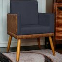 Ver imagem 7 de Poltrona Decorativa Lis Corino e Pé Palito 30 Cm Castanho - Preto Suede Corino