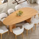 Ver imagem 2 de Mesa de Jantar Orgânica Breeze 2,40 X 1,20m 9 Lugares Lâmina Natural de Madeira Mel