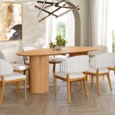 Ver imagem 3 de Mesa de Jantar Orgânica Breeze 2,40 X 1,20m 9 Lugares Lâmina Natural de Madeira Mel