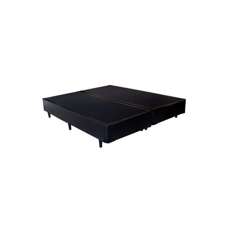 Cama Box Queen 158 Bipartido Bello Box - Tecido Sintético Preto Cama Box Queen 158 Bipartido Bello Box - Tecido Sintético Preto