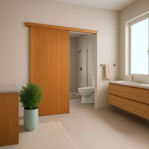 Porta de Correr P/ Verniz com Kit 210x90 Completa