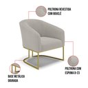 Ver imagem 3 de Poltrona Decorativa Base Industrial Dourado Stella Bouclê Cinza D03 - D'Rossi