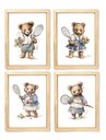 Ver imagem 1 de Kit Quadro Ursa Tenista Decorativo Quarto Criança Bebê Enxoval Menina