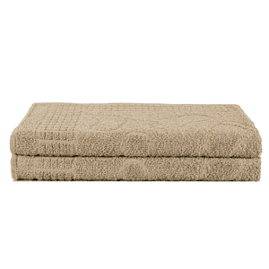 Kit 2 Tolhas De Piso Pezinho LuxuSoft BathMat Alta Absorção:Marrom Claro
