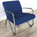 Ver imagem 6 de Kit Namoradeira + Poltrona Decorativa Bela Suede Azul Marinho Braço Cromado