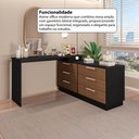 Ver imagem 7 de Penteadeira em L com 6 Gavetas Flex Multimóveis Crrui-CMO004 Preto/Madeirado