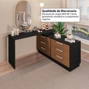 Ver imagem 6 de Penteadeira em L com 6 Gavetas Flex Multimóveis Crrui-CMO004 Preto/Madeirado