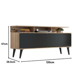 Rack para Tv até 50" Macaé com Pes Retro Teka/onix - 5