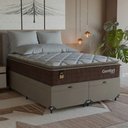 Ver imagem 7 de Cama Box Baú Casal Bipartido Colchão Comfort Class Pillowtop Marrom/suede Bege