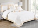 Ver imagem 1 de Conjunto Cama King Size Crystal Bordada Colcha 100% Algodao 200 Fios:BRANCO