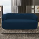 Ver imagem 2 de Sofá 2 Lugares Orgânico Sala de Estar Living 140cm Carmen F04 Veludo Azul - Lyam Decor