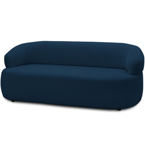 Sofá 2 Lugares Orgânico Sala de Estar Living 140cm Carmen F04 Veludo Azul - Lyam Decor