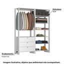 Ver imagem 2 de Estante Closet Yes 160cm com 3 Gavetas e 6 Nichos - Branco