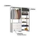 Ver imagem 3 de Estante Closet Yes 160cm com 3 Gavetas e 6 Nichos - Branco
