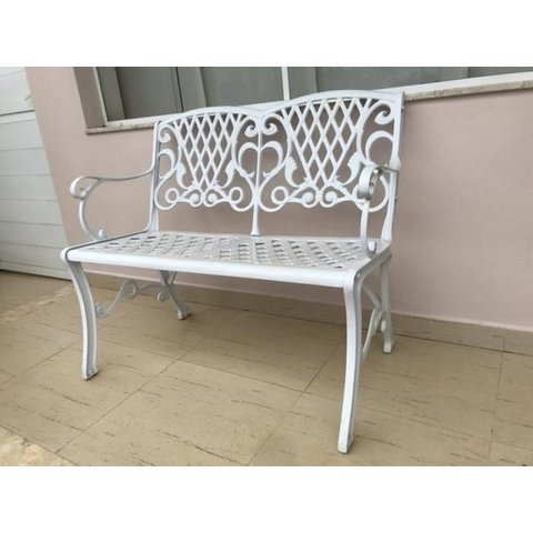 Banco de Jardim Búzios 2 Lugares Piscina Varanda Clube Hotel Pousada Alumínio Fundido Artesane Móvei