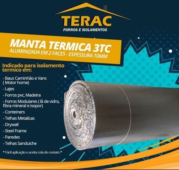 Manta Termica 3tc 10mm Aluminizado 15m2 + Fita - 2