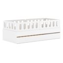 Ver imagem 6 de Bicama Solteiro Mdf Bp Branco com 04 Grades e Cabeceira Megamobilia